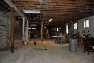 Our basement under construction during renovations at the Weatherford Hotel in Flagstaff Arizona